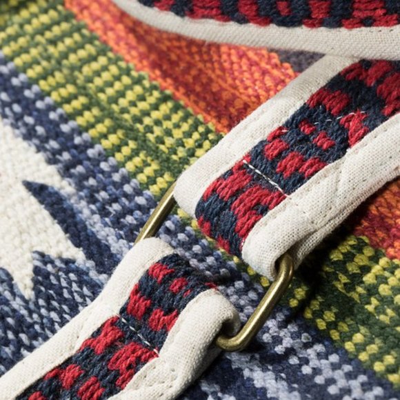 Boho Travel Duffel Bag - Ethnic Inspired Navajo Aztec Southwestern Design - Picture 6 of 10